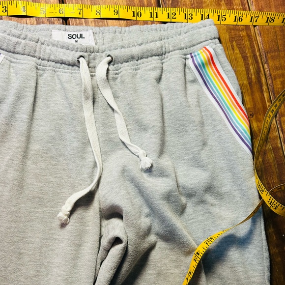 SoulCycle Rainbow Hoodie Jogger Set Gray Matching Sweat Set Athleisure Size M - Picture 13 of 13